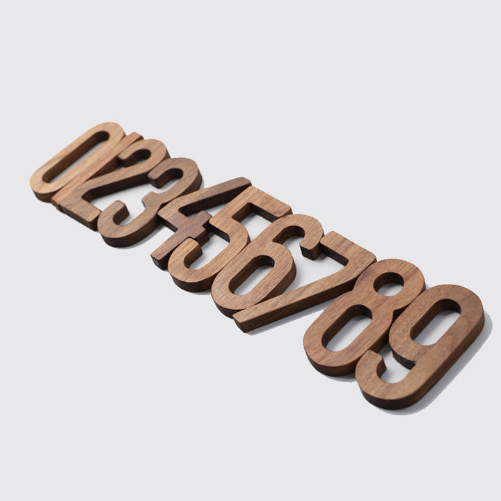 Black Walnut House Numbers – Nordic Style Wood Decor