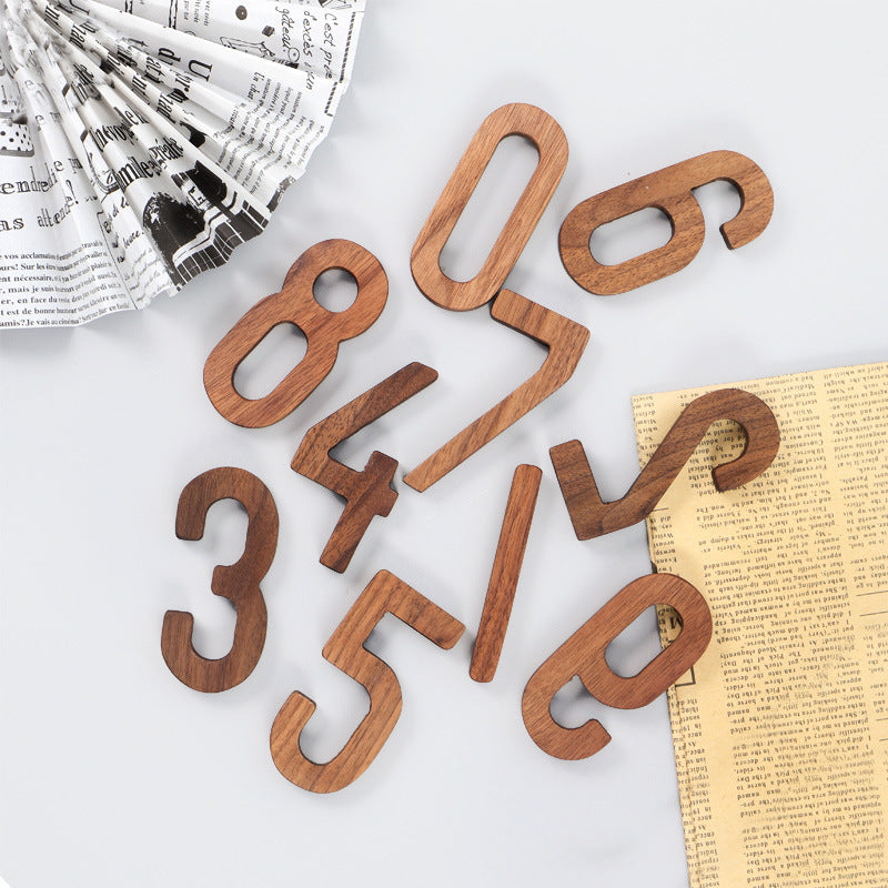 Black Walnut House Numbers – Nordic Style Wood Decor