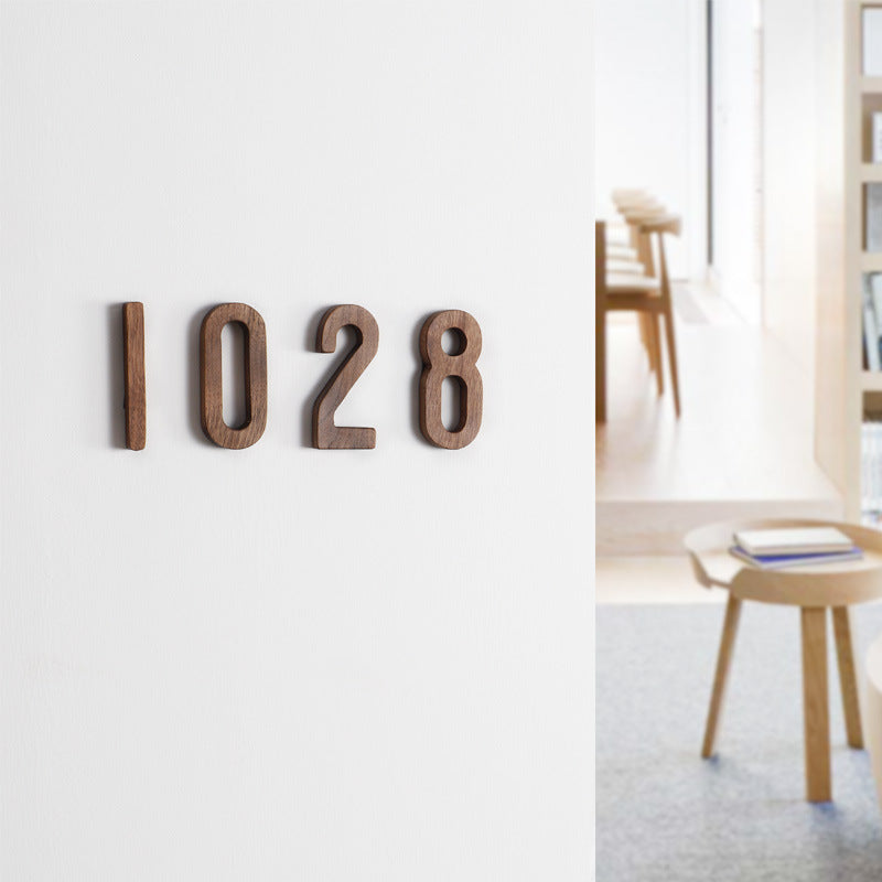 Black Walnut House Numbers – Nordic Style Wood Decor