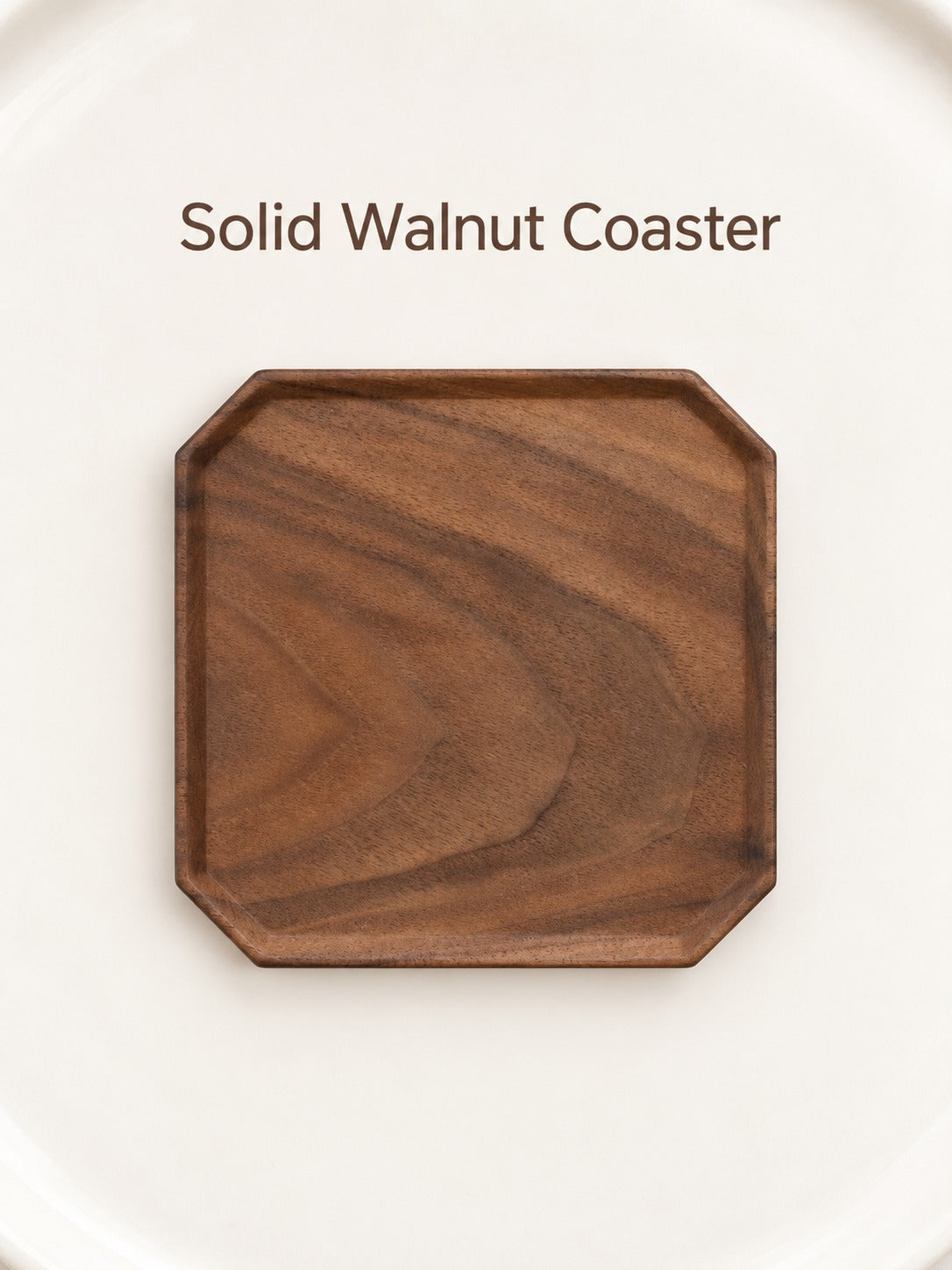 Solid Black Walnut Coaster: Heat & Drip Protection