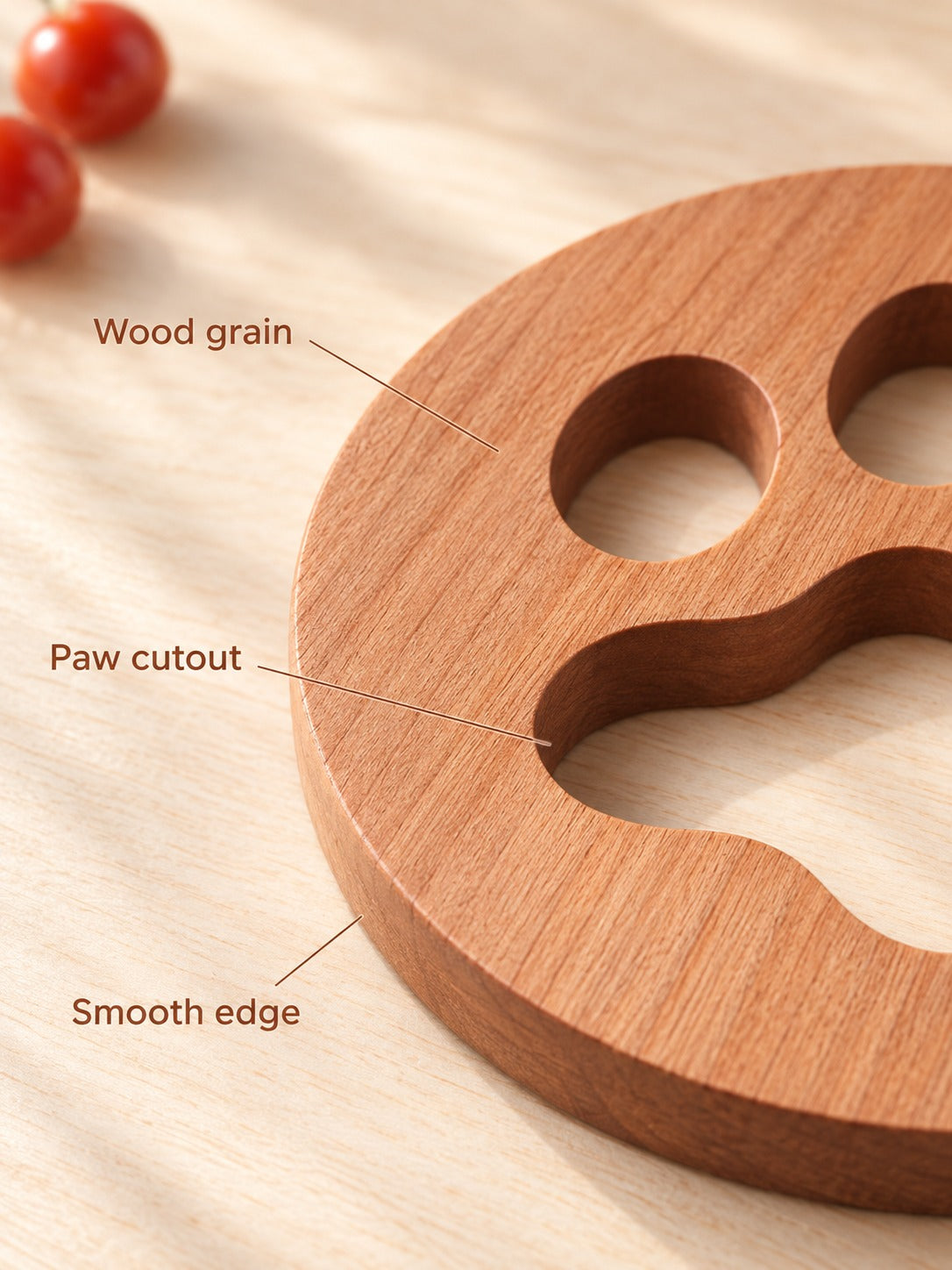Black Walnut Tea Coaster Solid Wood Paw Print Cup Mat