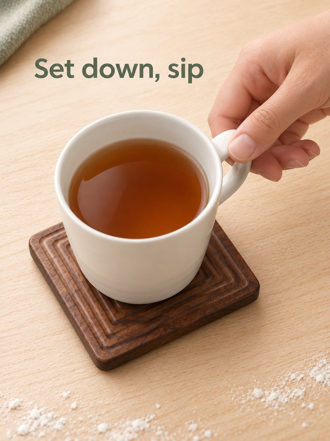 Black Walnut Tea Coaster, Solid Wood Heat-Proof Pad