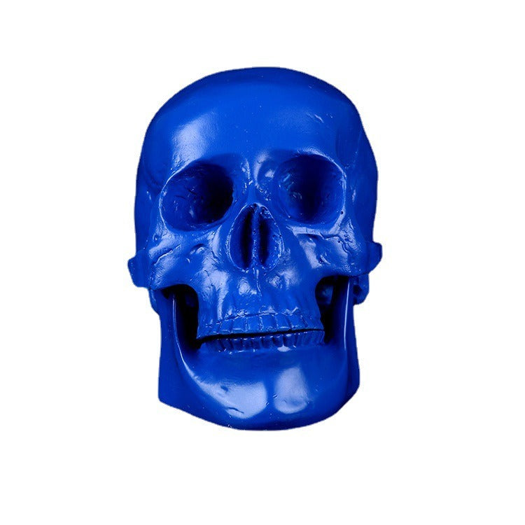 Blue Skull Resin Ornament for Distinctive Gothic Decor