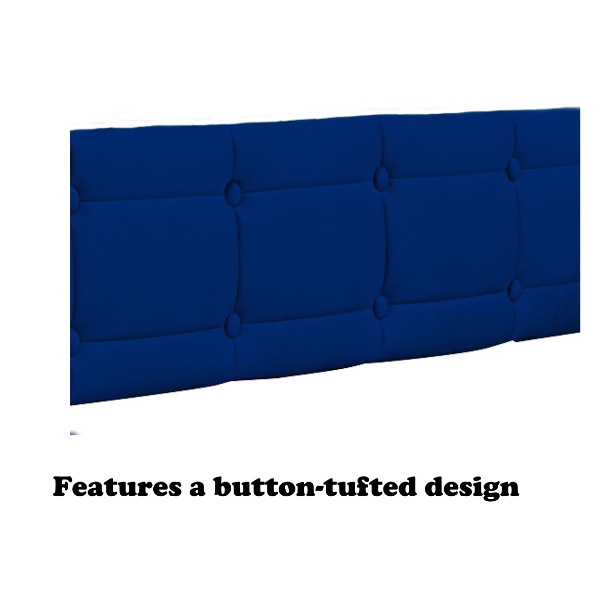 Full Size Blue Velvet Daybed with Pull-Out Trundle