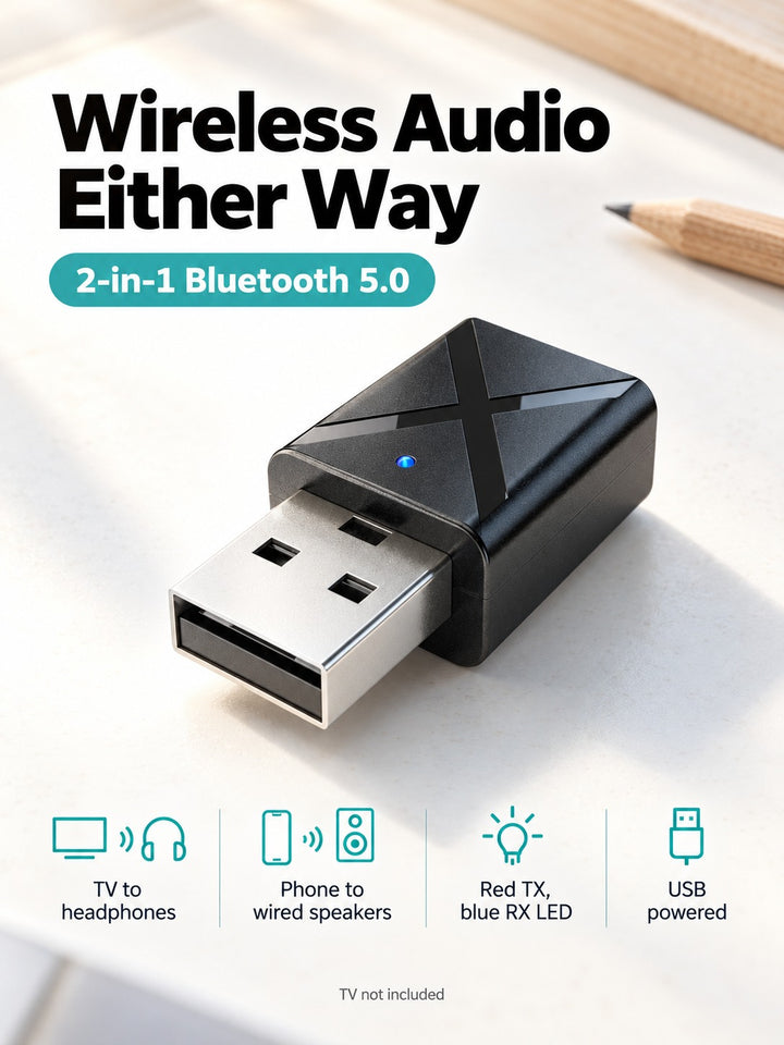 Bluetooth 5.0 Audio Transmitter Receiver Adapter for TV
