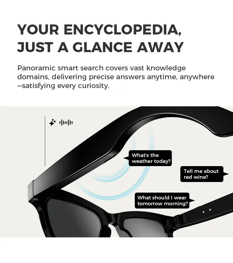 AI Smart Glasses With 5MP Camera and Voice Assistant