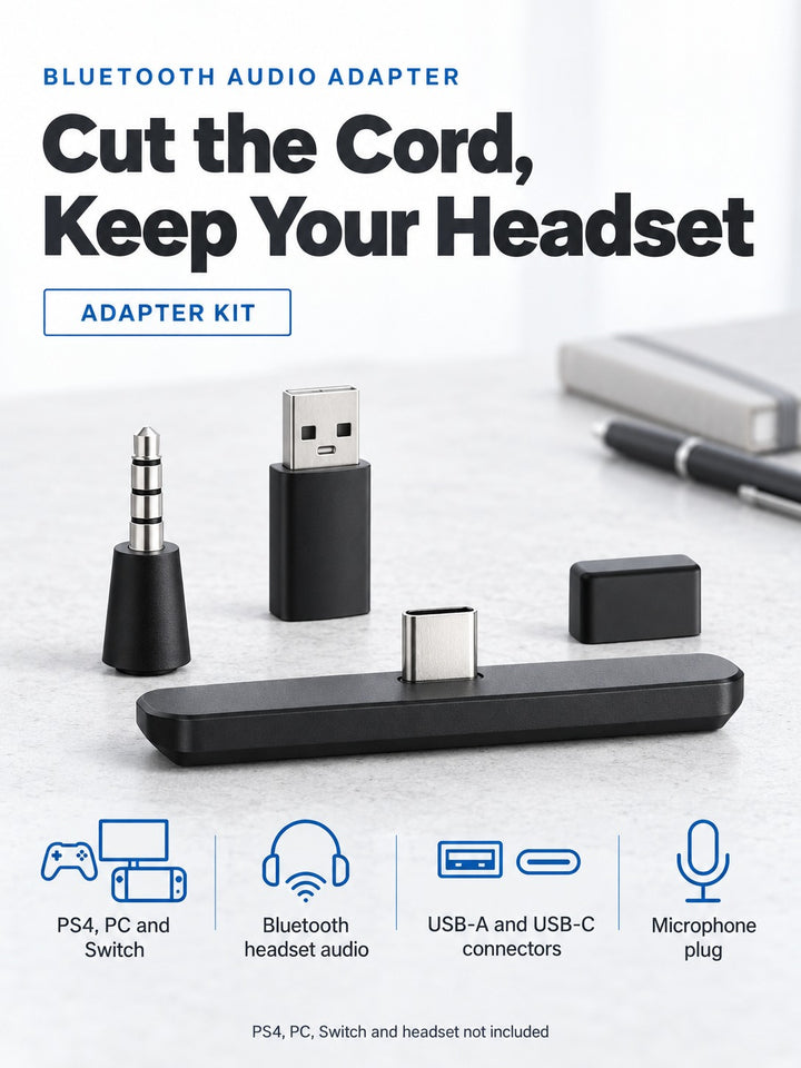 Bluetooth Audio Adapter for PS4, PC and Switch Gaming