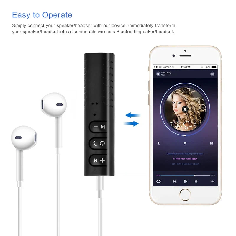 Bluetooth AUX Receiver for Car Stereo and Speakers