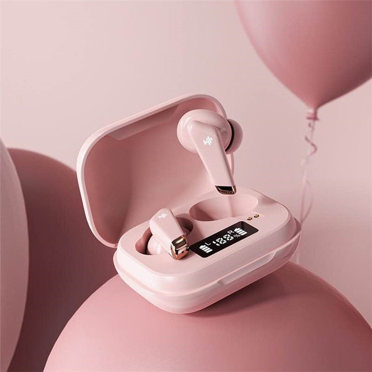 Half-In-Ear Wireless Earbuds with LED Battery Case