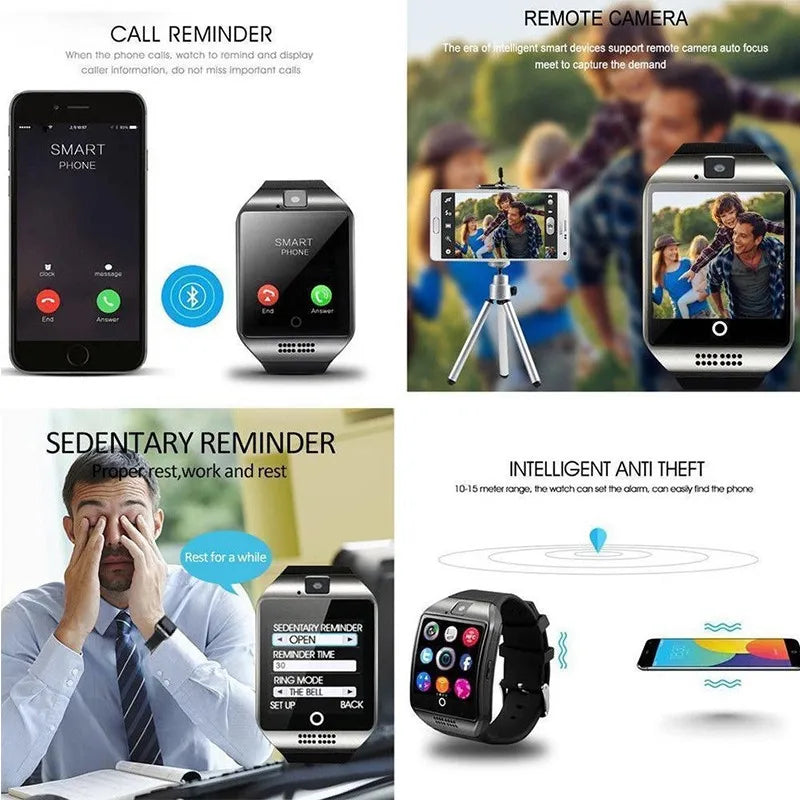 Bluetooth Smart Watch with Camera, Call & Social Alerts