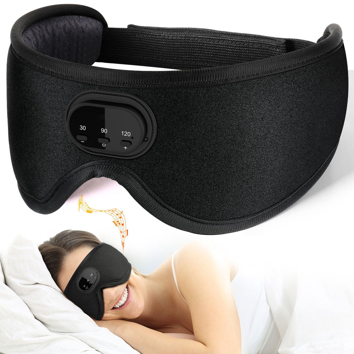 Bluetooth Sleep Mask with White Noise and Full Blackout