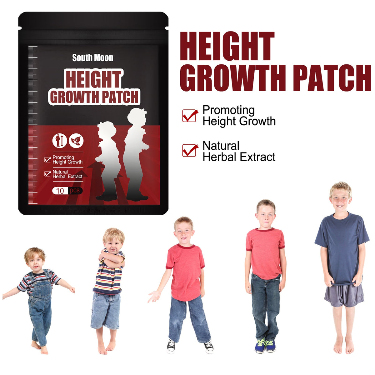Herbal Foot Patches for Kids' Growth Routine, 10 Pack