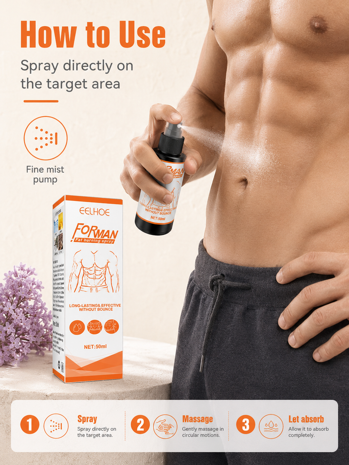 Body Sculpting Fat Burner Spray — Visible Six-Pack for Men