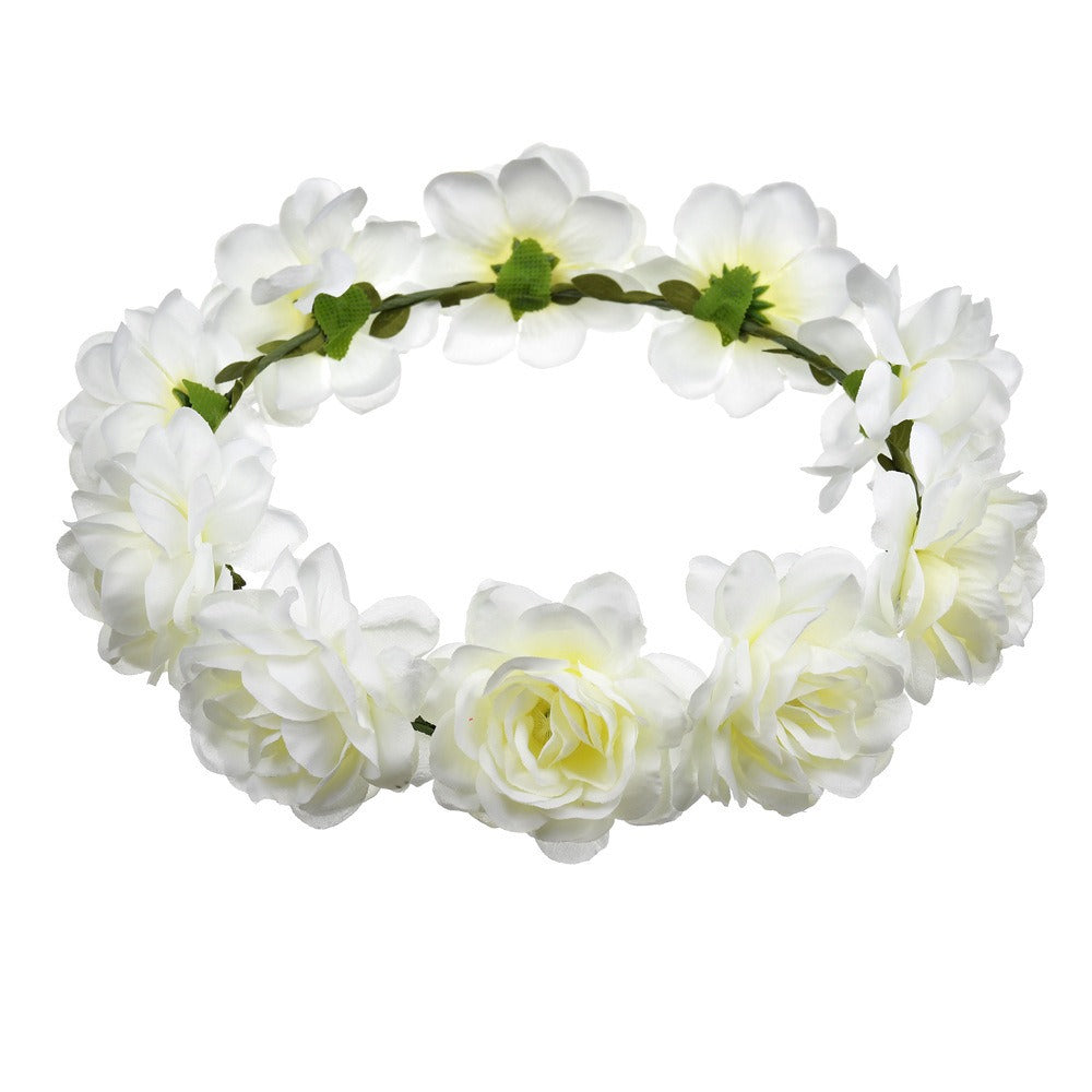Boho Rose Flower Hair Hoop for Brides and Festivals