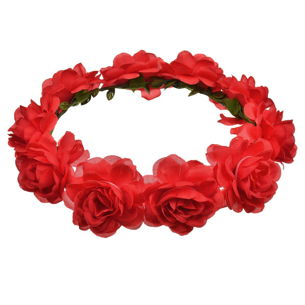 Boho Rose Flower Hair Hoop for Brides and Festivals