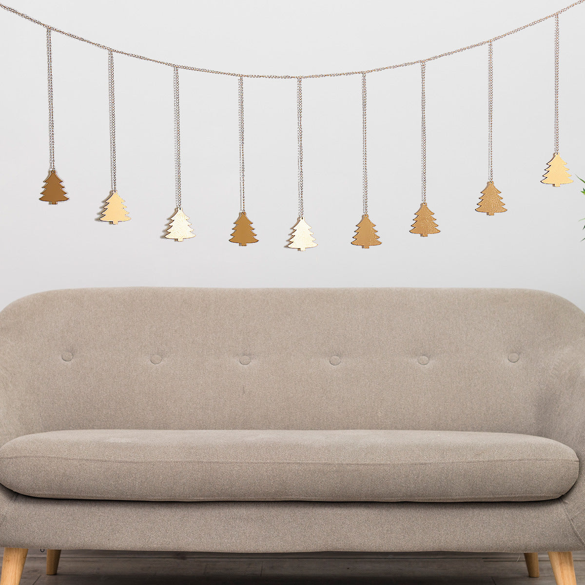 Gold Christmas Tree Garland for Festive Wall Decor