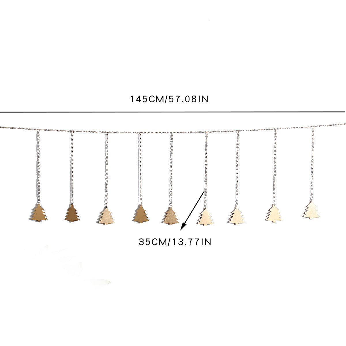 Gold Christmas Tree Garland for Festive Wall Decor