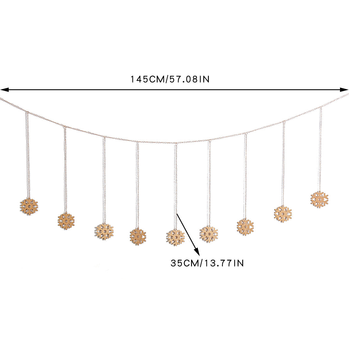 Gold Christmas Tree Garland for Festive Wall Decor