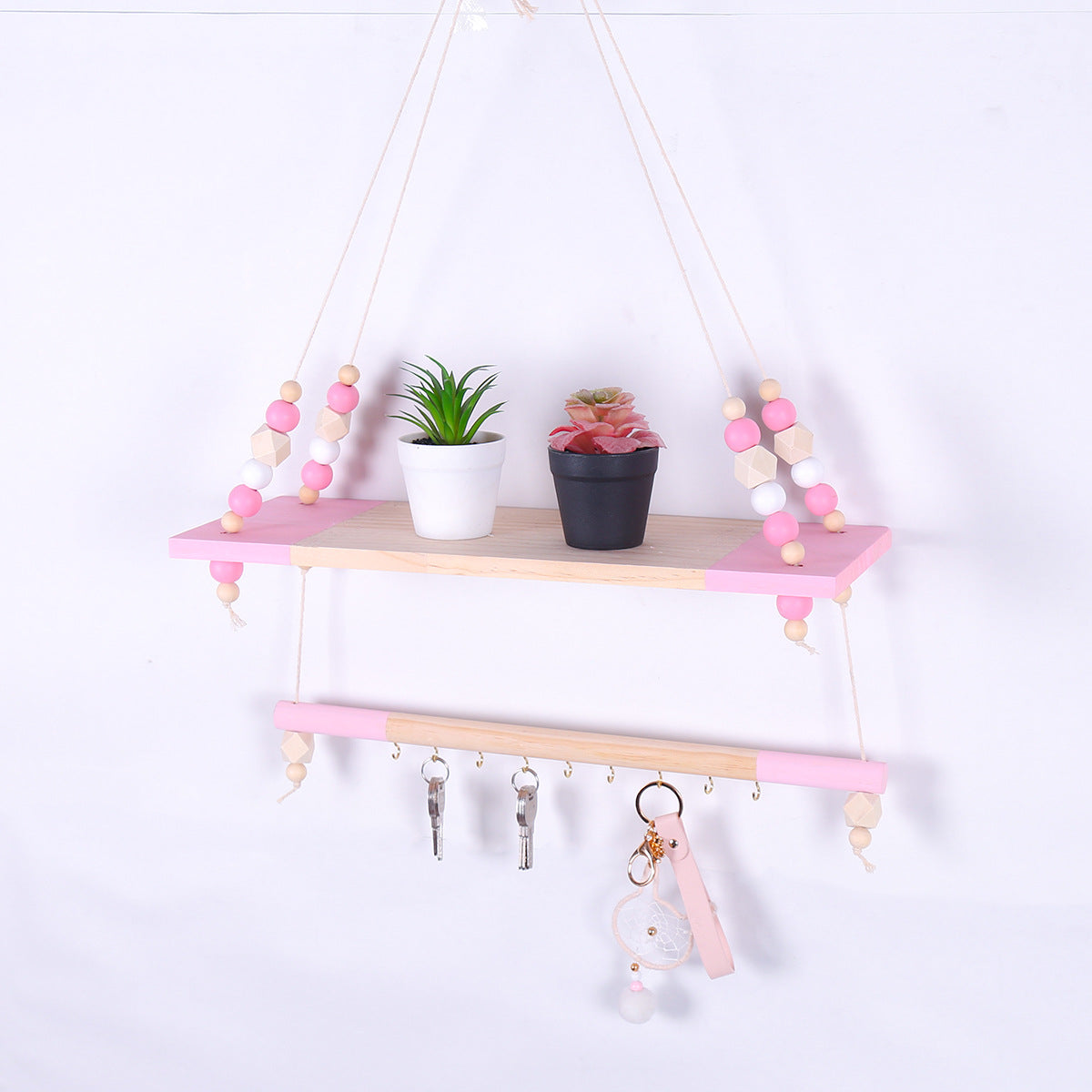 Bohemian Hanging Shelf for Small-Space Wall Display