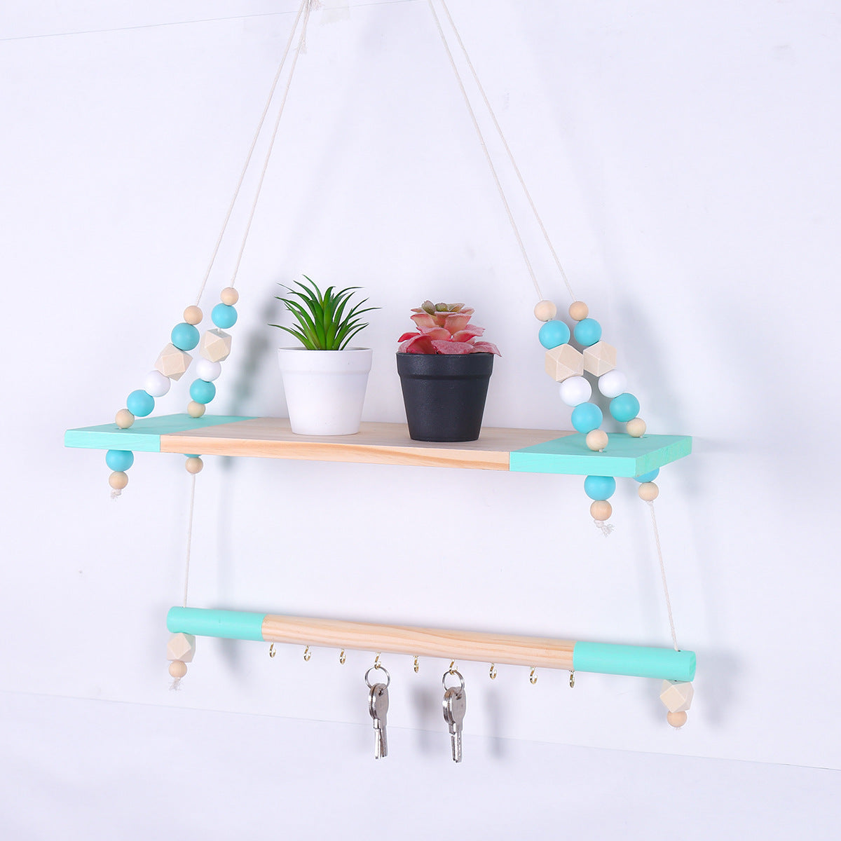 Bohemian Hanging Shelf for Small-Space Wall Display