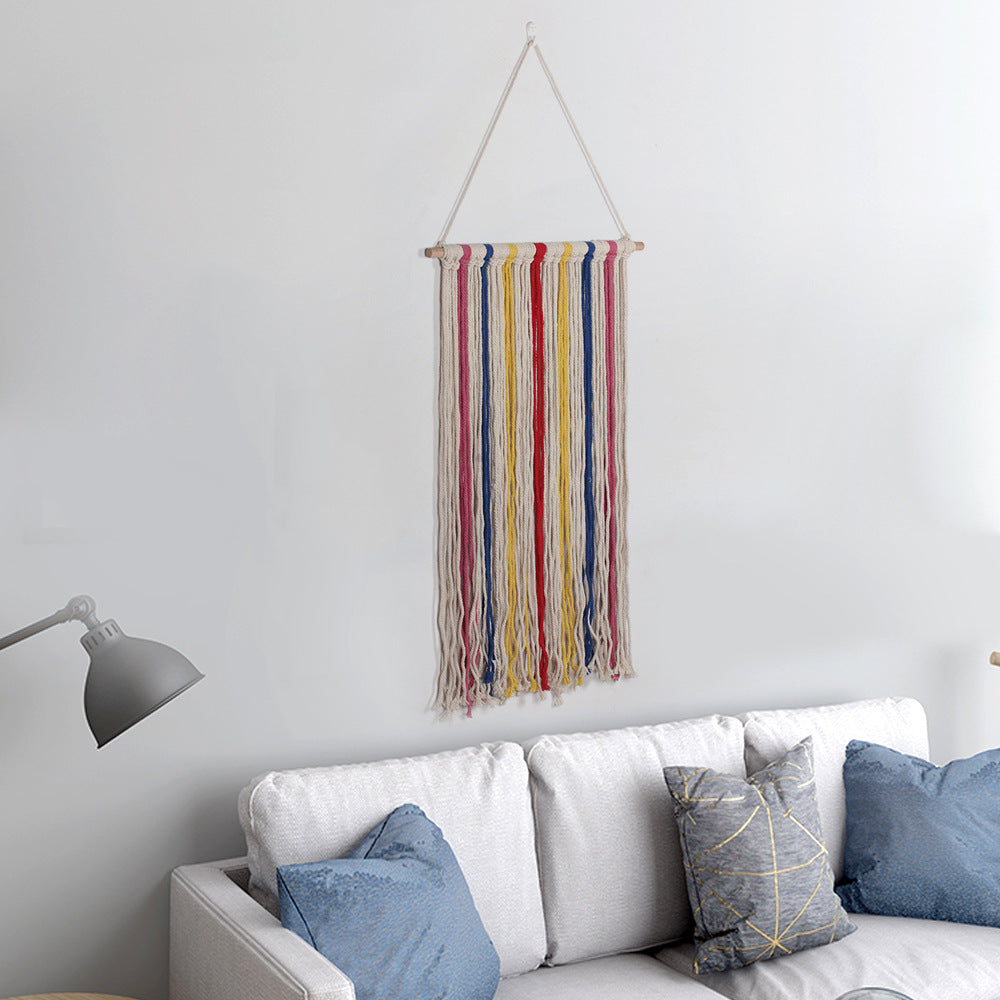 Woven Tapestry Wall Art for Colorful Bohemian Texture