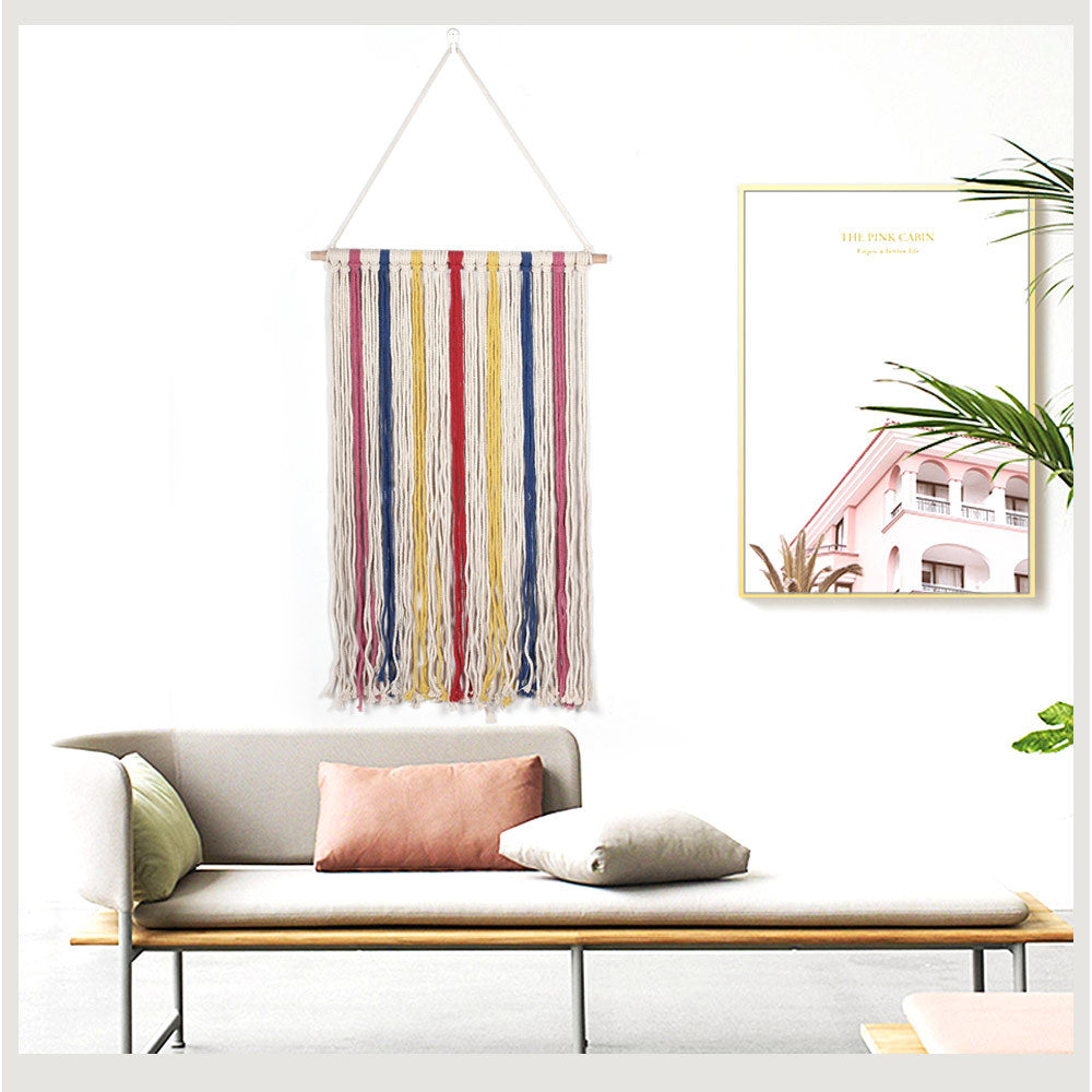 Woven Tapestry Wall Art for Colorful Bohemian Texture