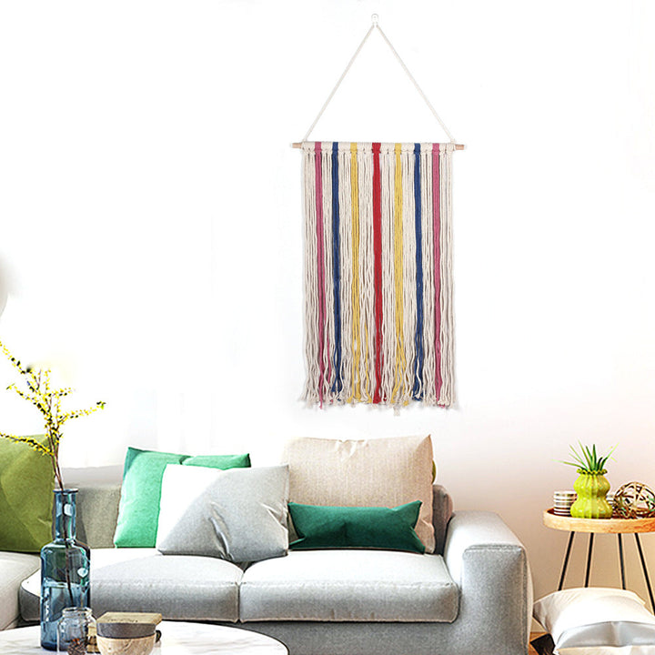 Woven Tapestry Wall Art for Colorful Bohemian Texture