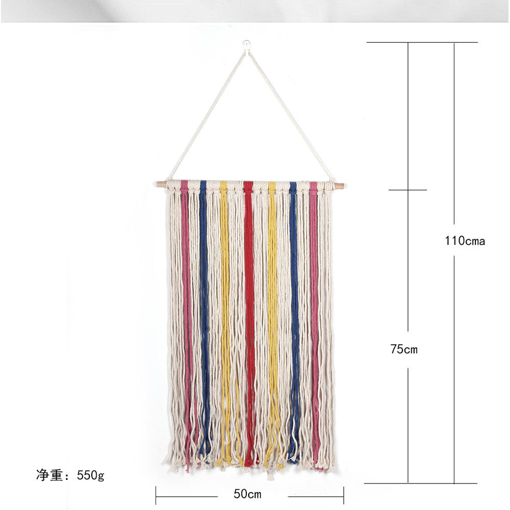 Woven Tapestry Wall Art for Colorful Bohemian Texture