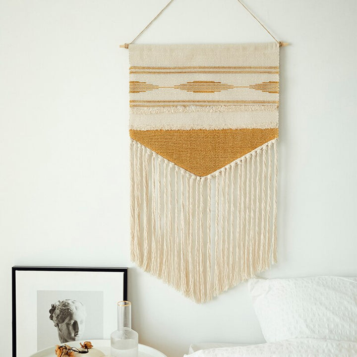Boho Woven Wall Tapestry for Warm Textured Home Decor