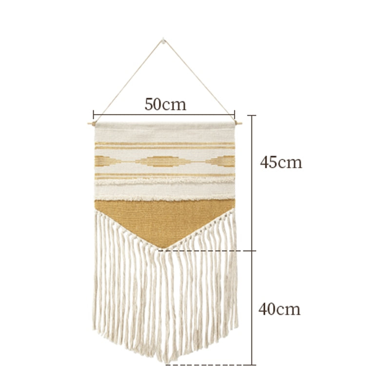 Boho Woven Wall Tapestry for Warm Textured Home Decor