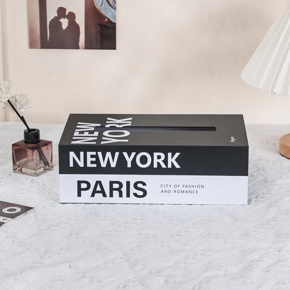 Book Style Tissue Box Cover for Stylish Table Decor