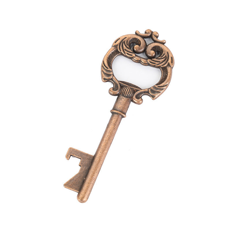 Vintage Skeleton Key Bottle Opener Keychain Wedding Favor