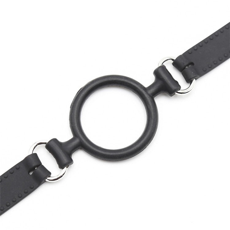 Open Mouth Gag Ring - Adjustable Silicone Buckle Strap