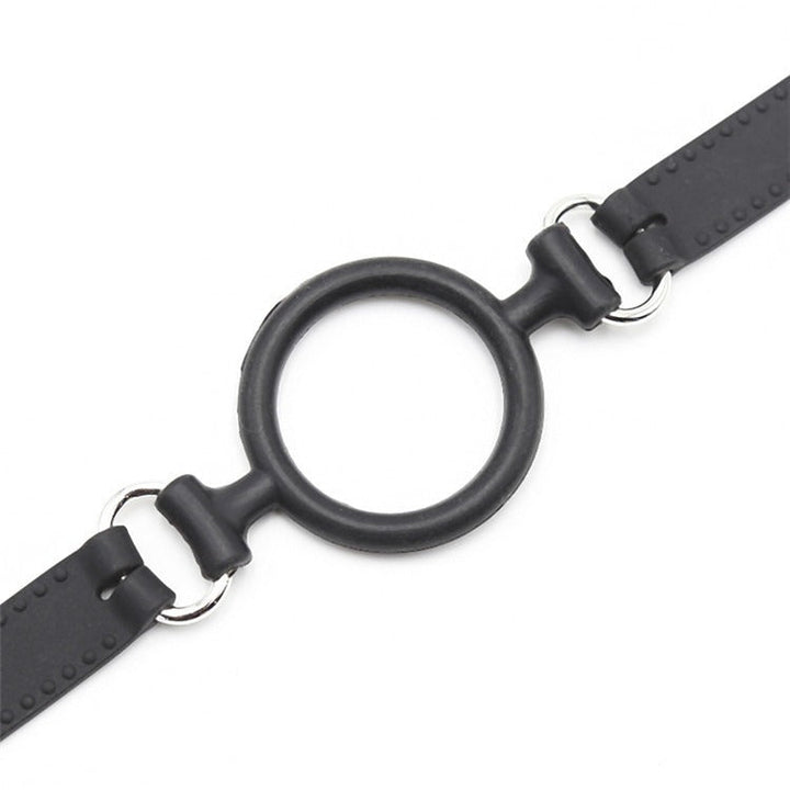 Open Mouth Gag Ring - Adjustable Silicone Buckle Strap