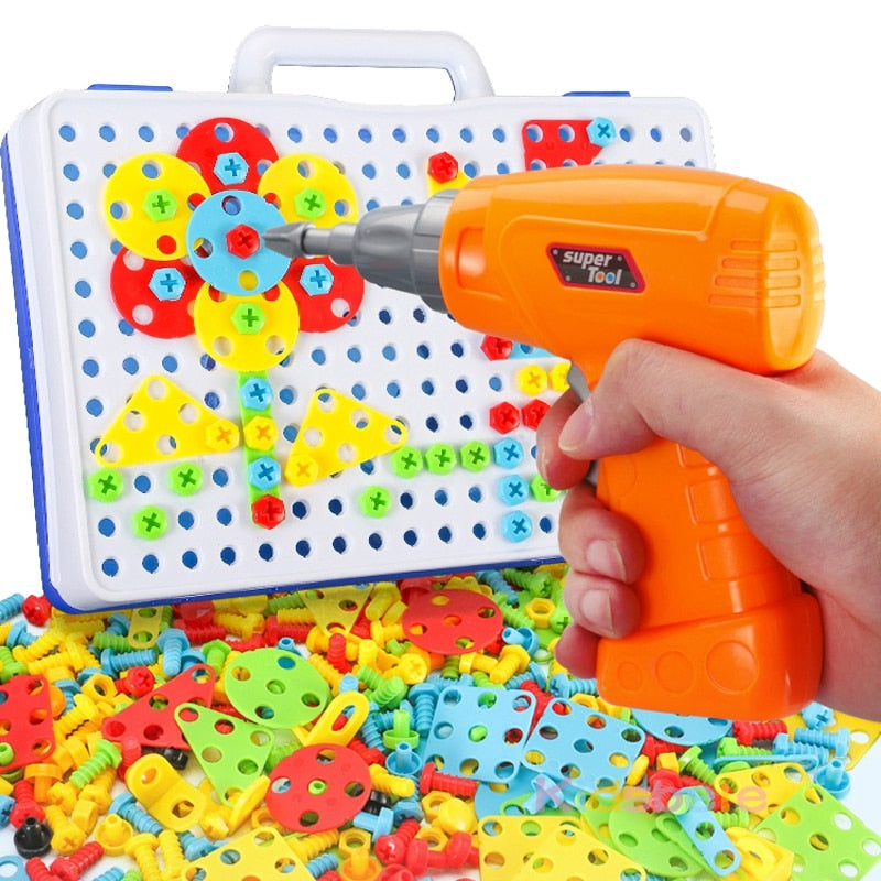 Kids Electric Drill Toy Set for Creative DIY Building