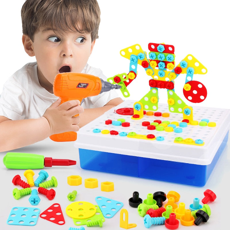 Kids Electric Drill Toy Set for Creative DIY Building
