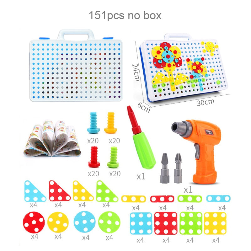 Kids Electric Drill Toy Set for Creative DIY Building