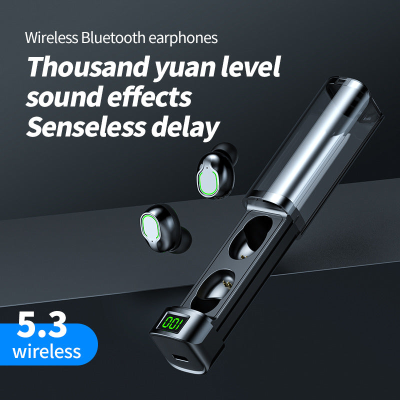 Transparent Wireless Earbuds with LED Battery Display