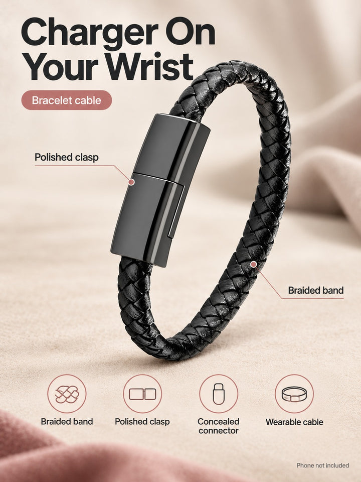 Braided Bracelet Charging Cable for iPhone and Android