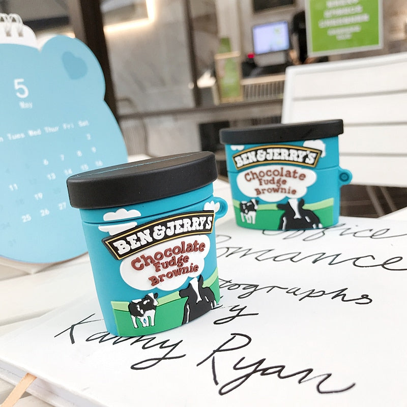 Ice Cream Pint AirPods Case with Soft Silicone Shell