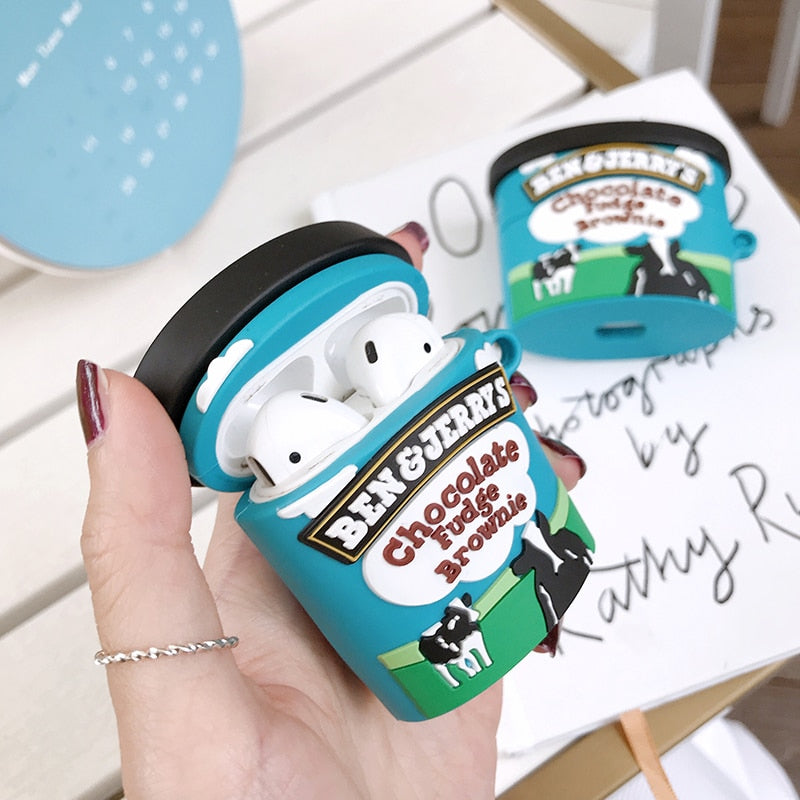 Ice Cream Pint AirPods Case with Soft Silicone Shell