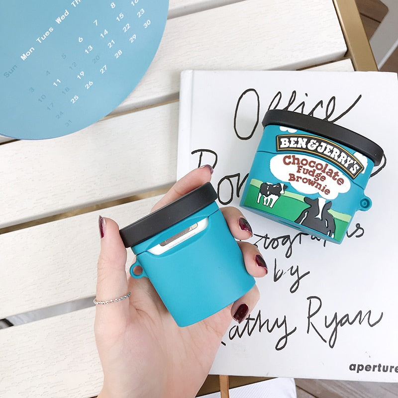 Ice Cream Pint AirPods Case with Soft Silicone Shell