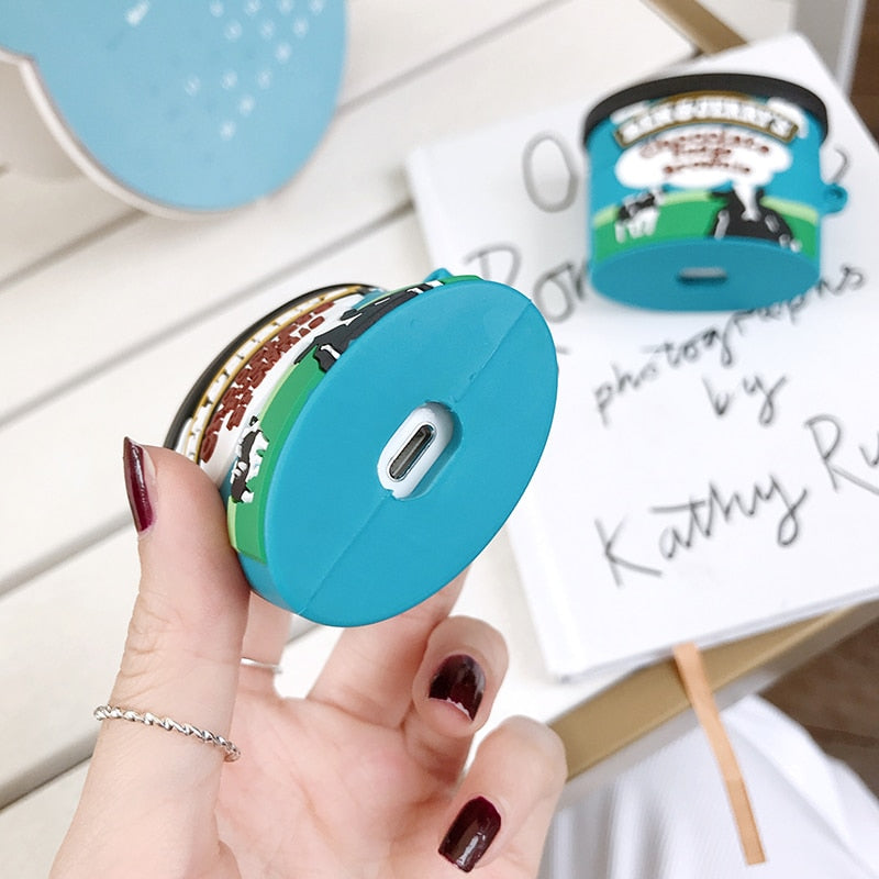 Ice Cream Pint AirPods Case with Soft Silicone Shell