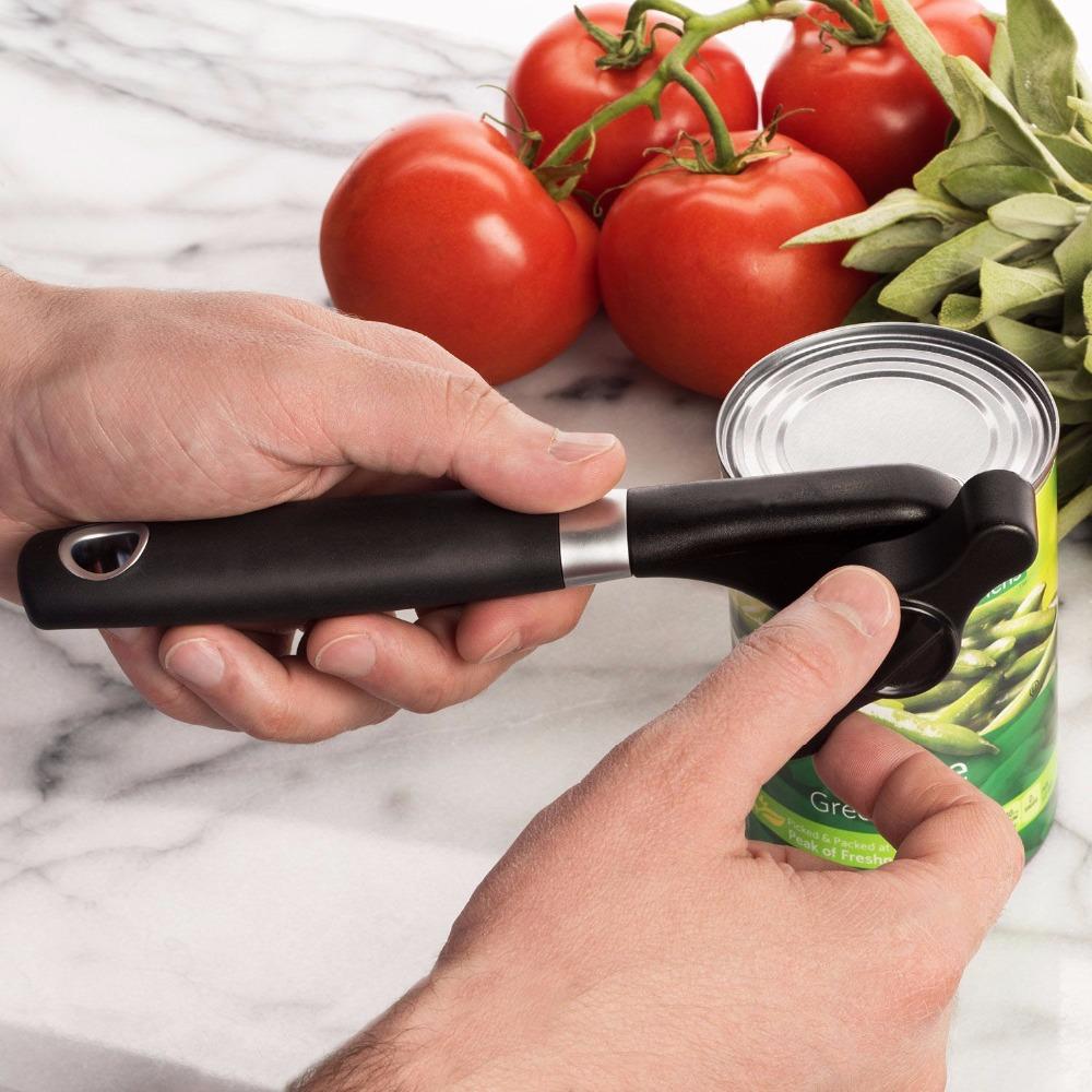 Manual Side-Cut Can Opener with Easy-Turn Large Knob