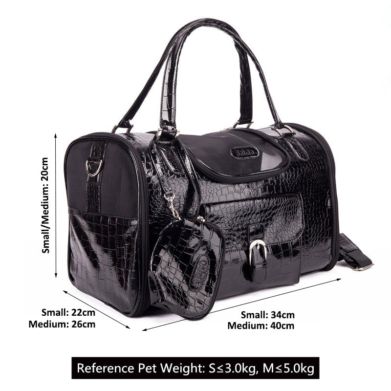 Crocodile PU Leather Dog Carrier Bag With Matching Purse