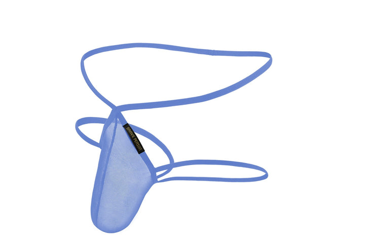 Men's Sheer Mesh Thong Underwear with Contoured Pouch