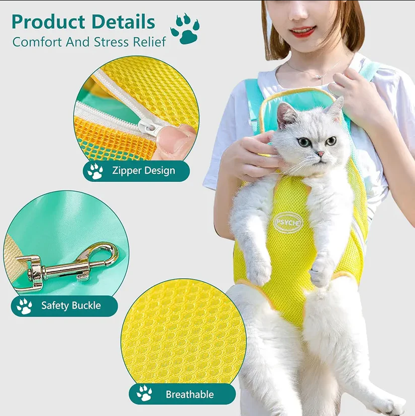 Breathable Mesh Pet Chest Carrier for Cats & Small Dogs
