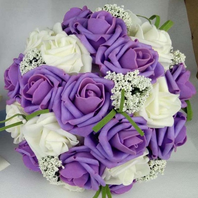 Reusable Foam Rose Bridal Bouquet for Wedding Photos