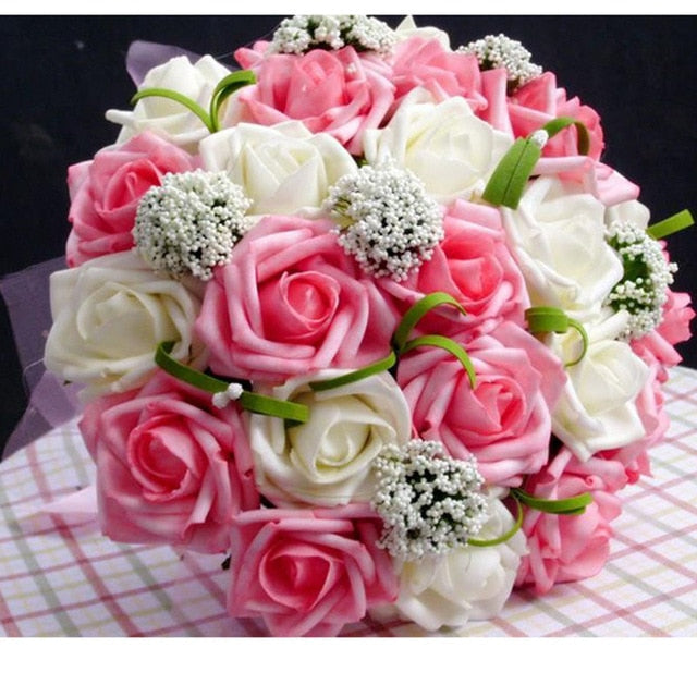 Reusable Foam Rose Bridal Bouquet for Wedding Photos