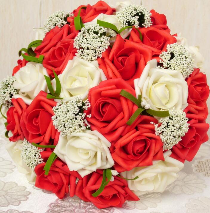 Reusable Foam Rose Bridal Bouquet for Wedding Photos
